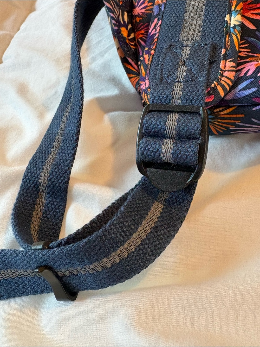Kipling Navy Floral Backpack with Multicolor Burst Print - Picture 13 of 14